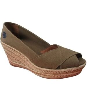 Tory Burch Filipa Cris’s Cross Espadrilles Platform Wedge Pumps